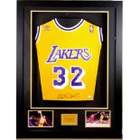Basketball legend Magic Johnson Signed L.A Lakers Jersey