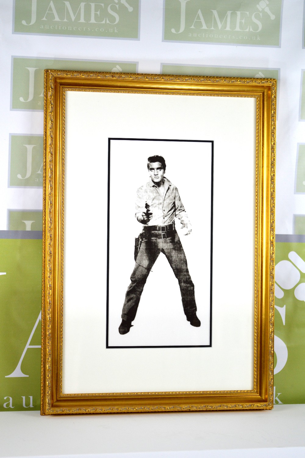 Extremely Rare Andy Warhol "Foundation" Lithograph Elvis Presley canvas print, framed, RRP£1500 - Image 3 of 3