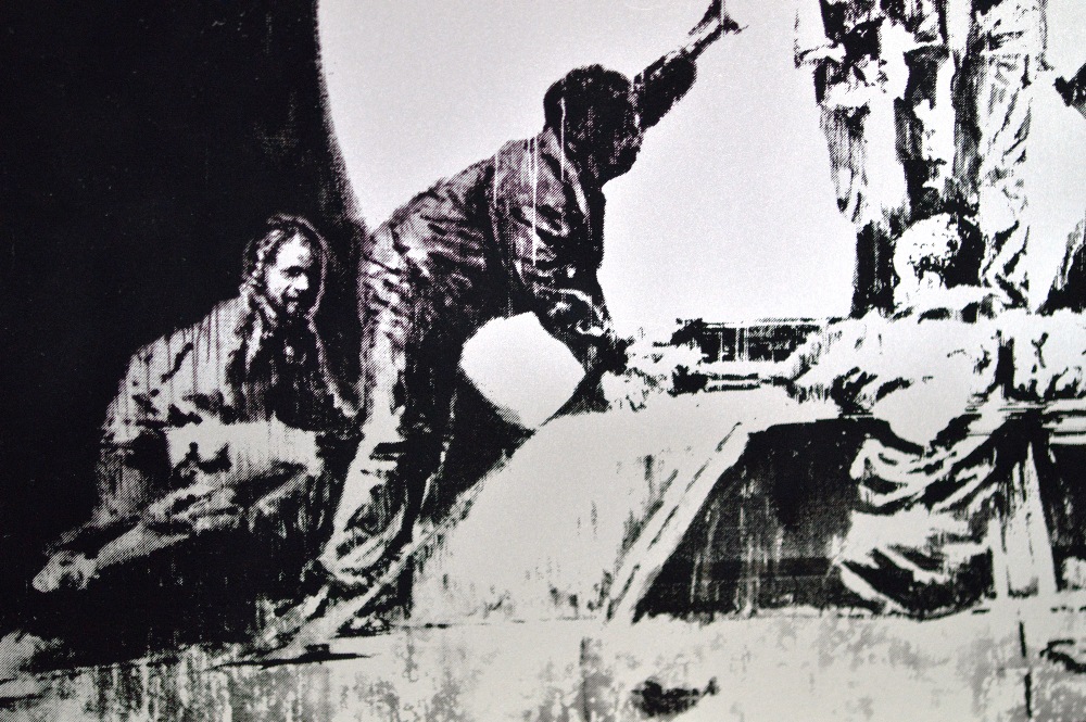 Banksy- The flag Iwo Jima, POW certification included. - Image 3 of 6