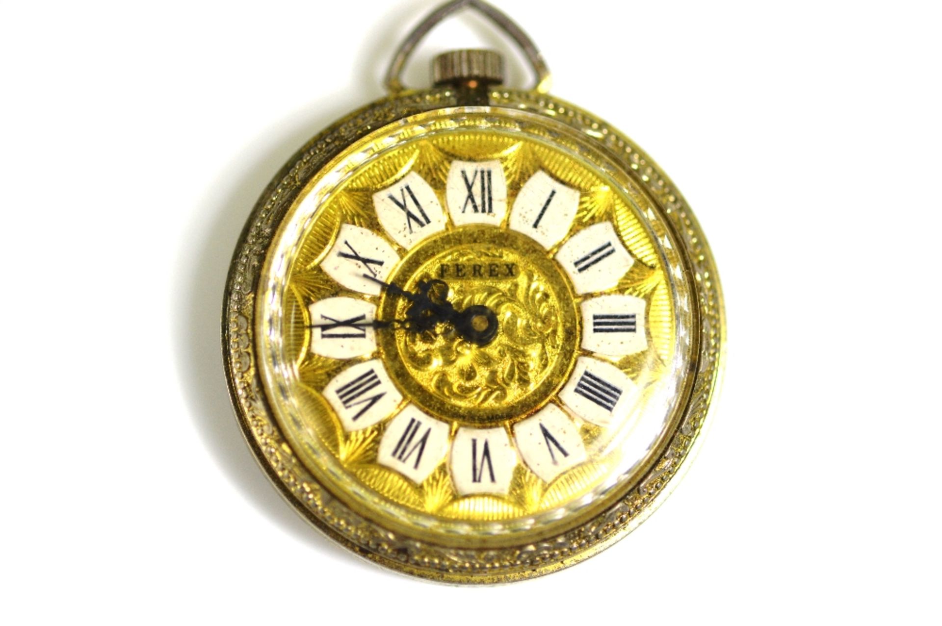 An antique gold plated pocket watch