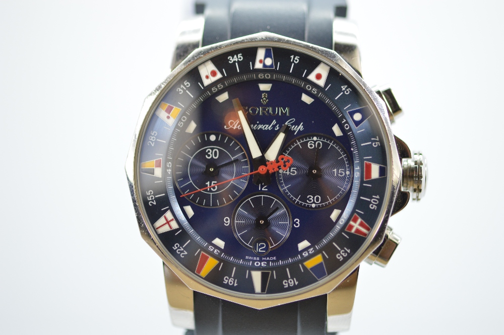 A stunning and rare Corum Admiral's Cup Tides 44 chronograph wrist watch RRP £4995,Original case Inc - Image 5 of 8
