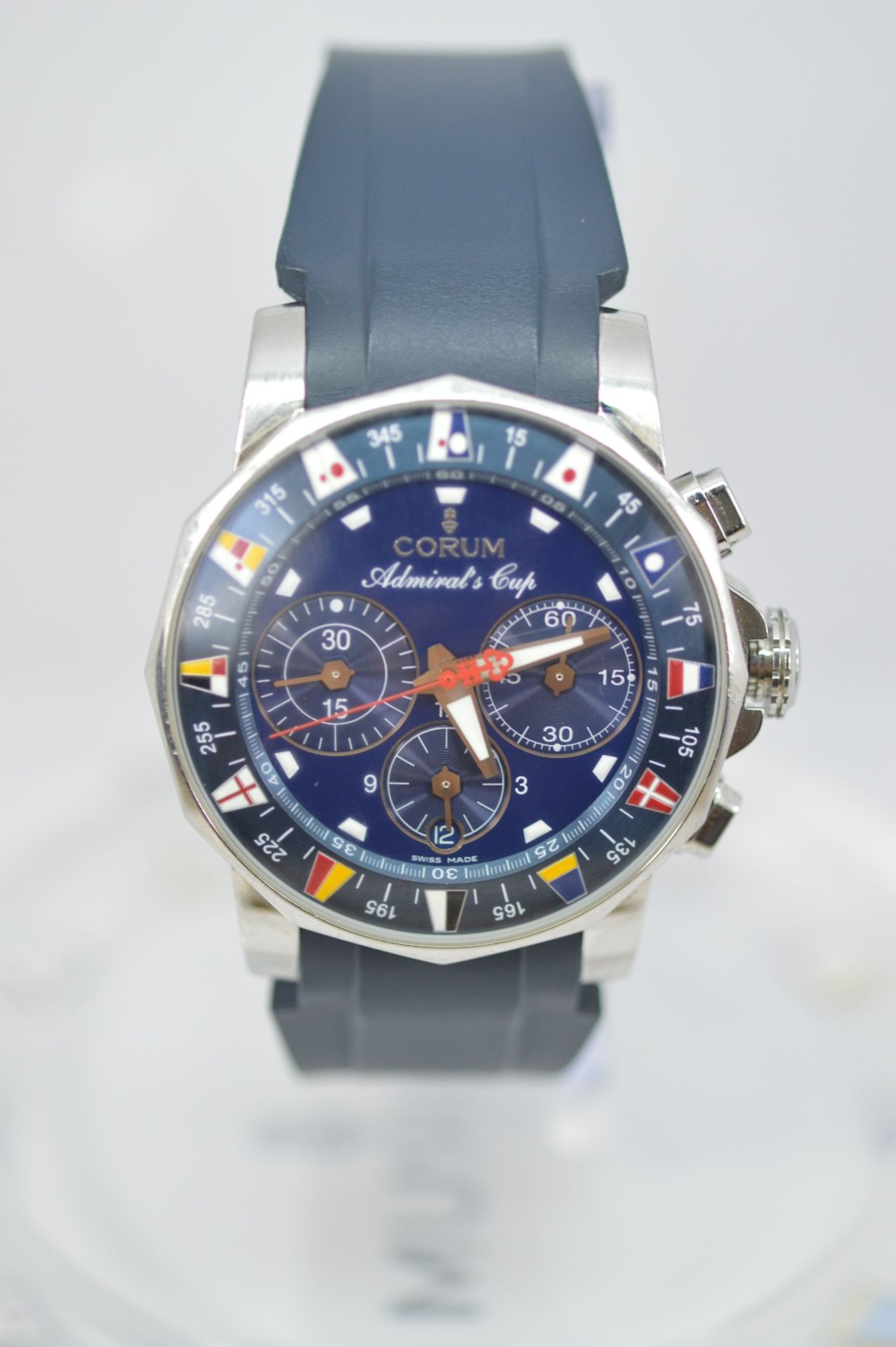 A stunning and rare Corum Admiral's Cup Tides 44 chronograph wrist watch RRP £4995,Original case Inc - Image 6 of 8