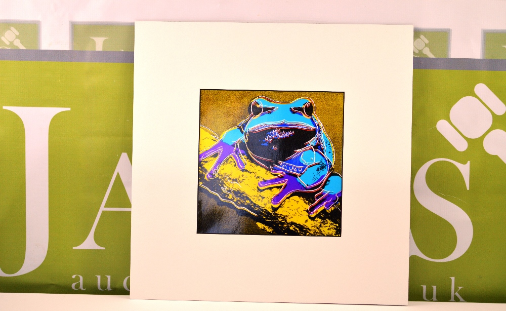 Andy Warhol The Frog Serigraph ltd edition of 1000 pieces, 1987 collection COA included.40cm x 40cm - Image 2 of 2