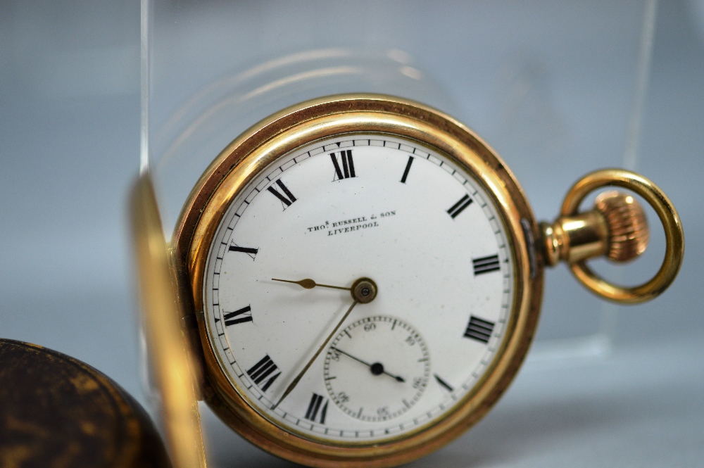 An antique gold plated pocket watch in original case - Image 5 of 6