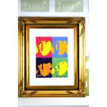 Andy Warhol Signed & Hand Numberd Limited Edition The Beatles Lithograph, Ornate framed,stunning