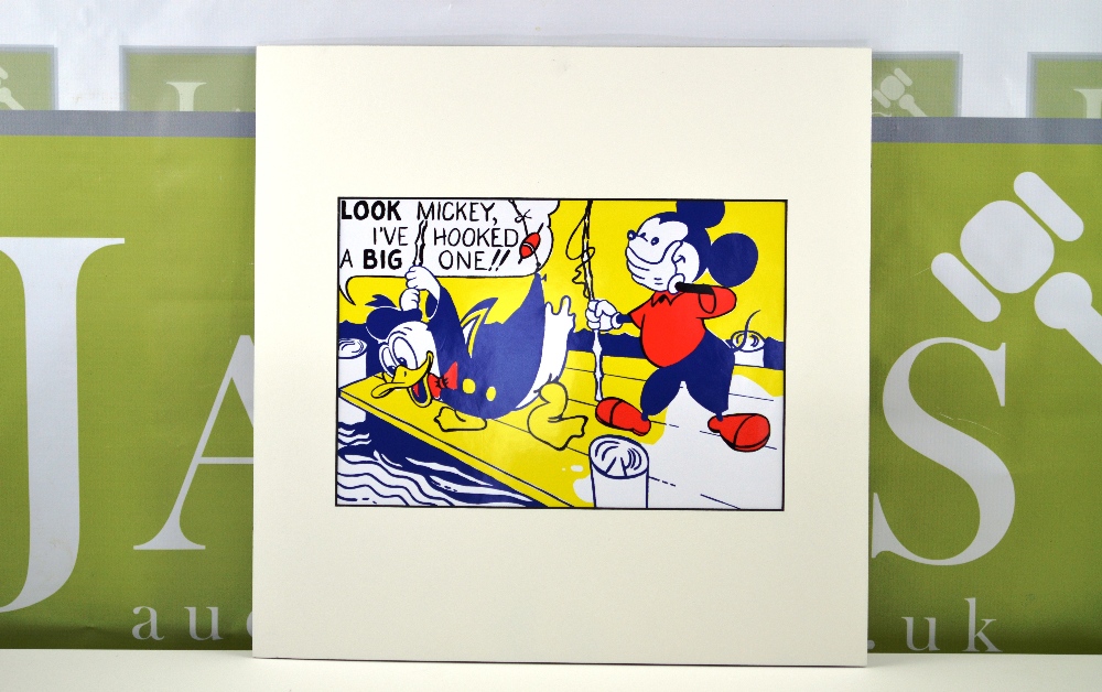 Roy Lichenstein Mickey Mouse Serigraph ltd edition 1987 large 40cm x 40cm - Image 2 of 3