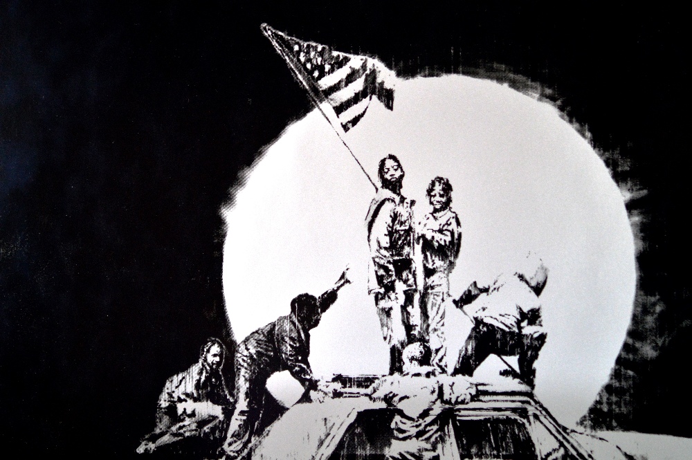 Banksy- The flag Iwo Jima, POW certification included.professionally framed - Image 7 of 9