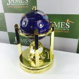Gemstone Lapis Blue Globe on a 24ct Gold & Brass stand