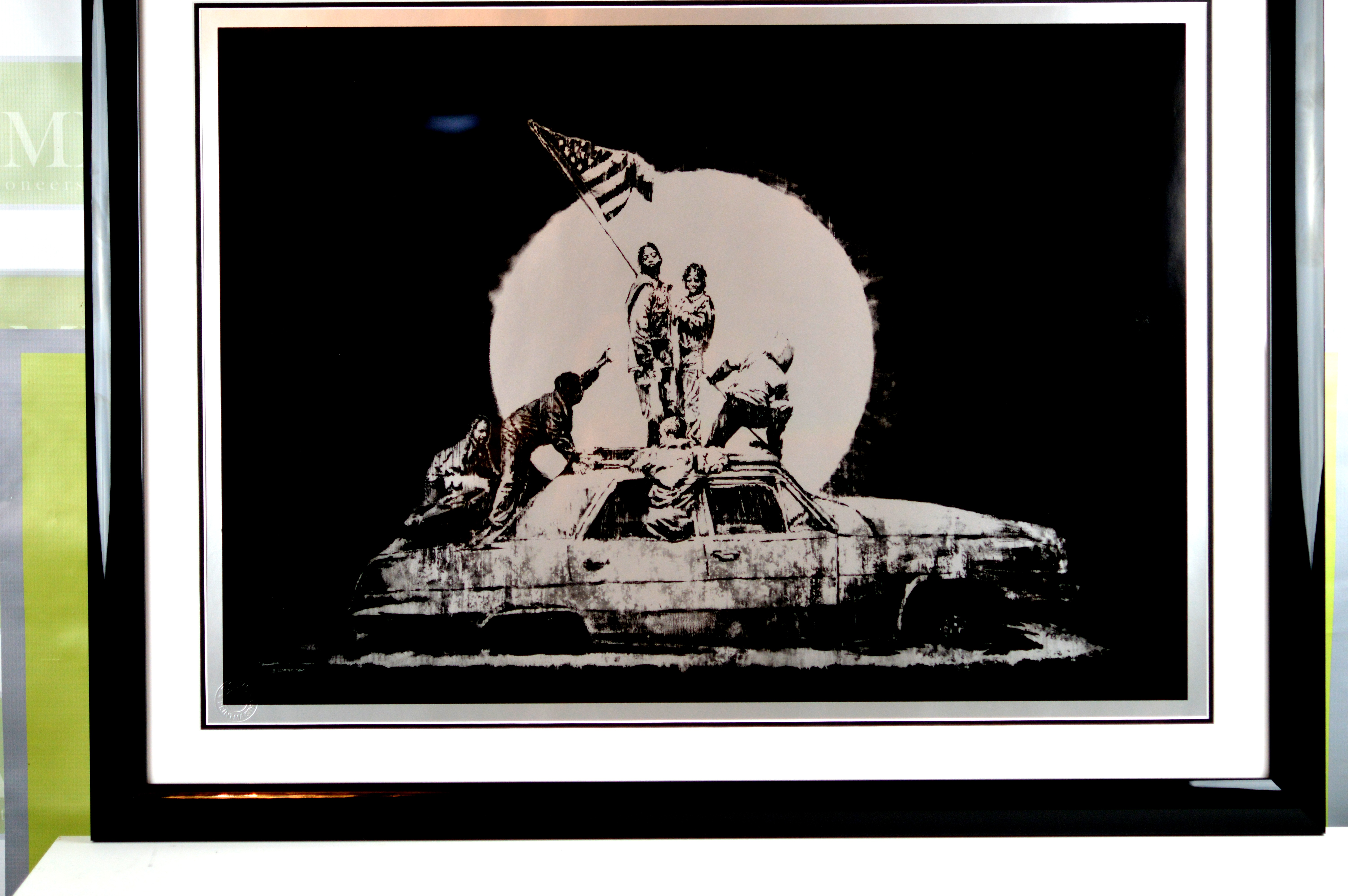 Banksy- The flag Iwo Jima, POW certification included.professionally framed - Image 8 of 9