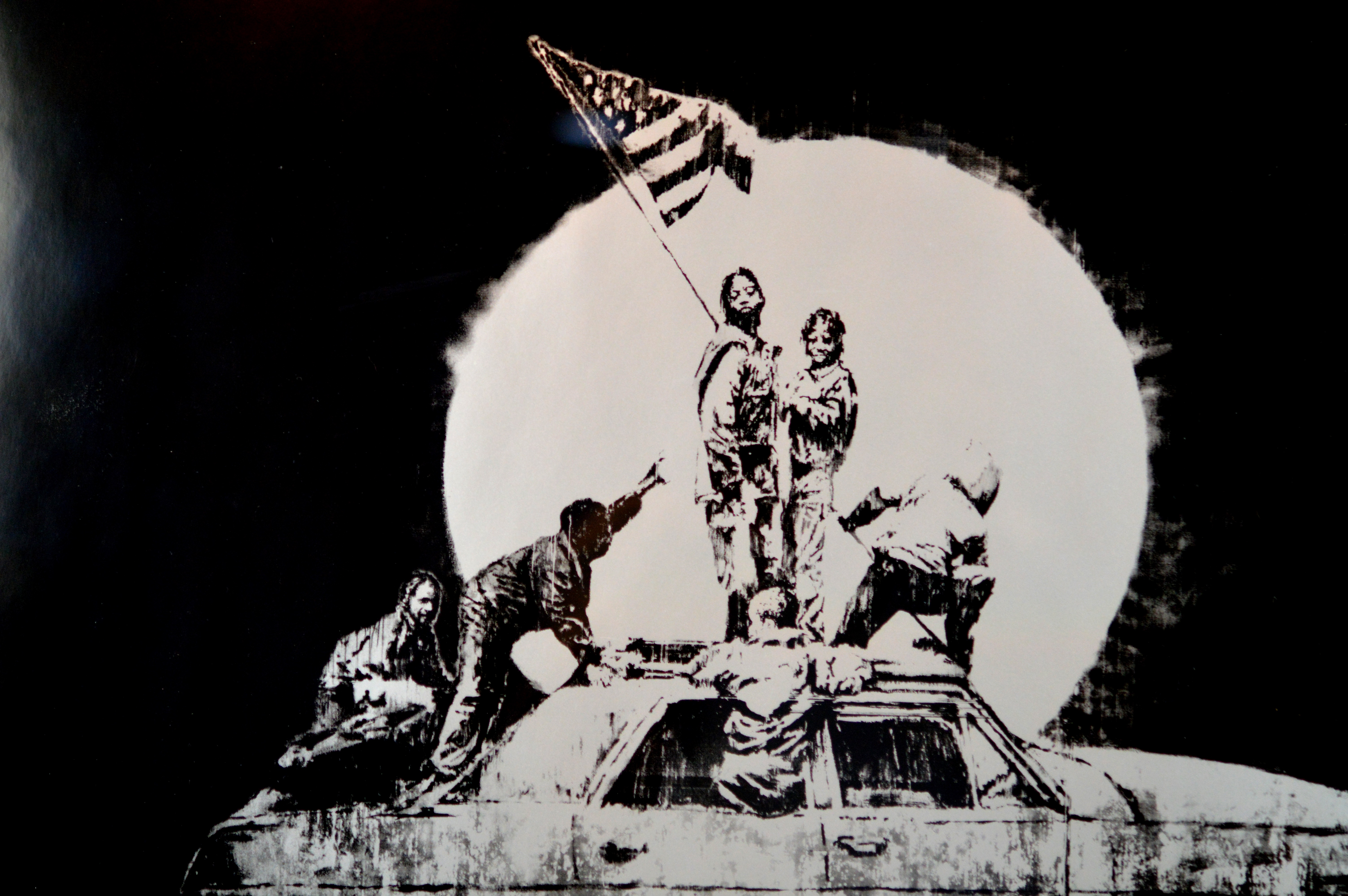 Banksy- The flag Iwo Jima, POW certification included.professionally framed - Image 9 of 9