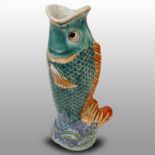 Fish flower porcelain vase, Japanese, 18th centuryLate 18th century flower vase designed as a fish