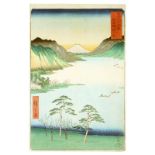 Hiroshige Ando, Lake Suwa in Shinano Province, 19th Century, Japanese Woodblock Print