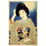 Shinsui Ito, A bust portrait of a woman, 20th Century, Japanese Woodblock Print