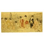 Utamaro I Kitagawa, Seaside excursion, 19th Century, Japanese Woodblock Print