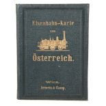 Österreich - - Eisenbahnkarte von Österreich. Auflage 1860. Farbig lith. Karte, auf Lwd. in 21