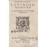 Chytraeus, Nathan. Nomenclator latino saxonicus Nathanis Chytraei. Mit Holzschnitt-TVignette u.