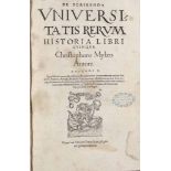 Mylaeus, Christophorus. De scribenda universitatis rerum historia. Mit 2 Druckermarken und einigen