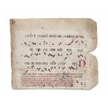 Antiphonar - - Fragment eines Antiphonars mit drei kolorierten Initialen und rubrizierten Text mit