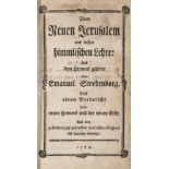 Swedenborg, Emanuel. Vom Neuen Jerusalem und dessen himmlischen Lehre: aus dem Himmel gehöret. Nebst