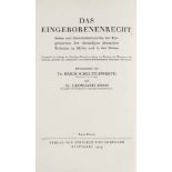 Afrika - - Schultz-Ewerth, Erich u. Leonhard Adam (Hg.). Das Eingeborenenrecht. 2 Bde. Mit zus. 37