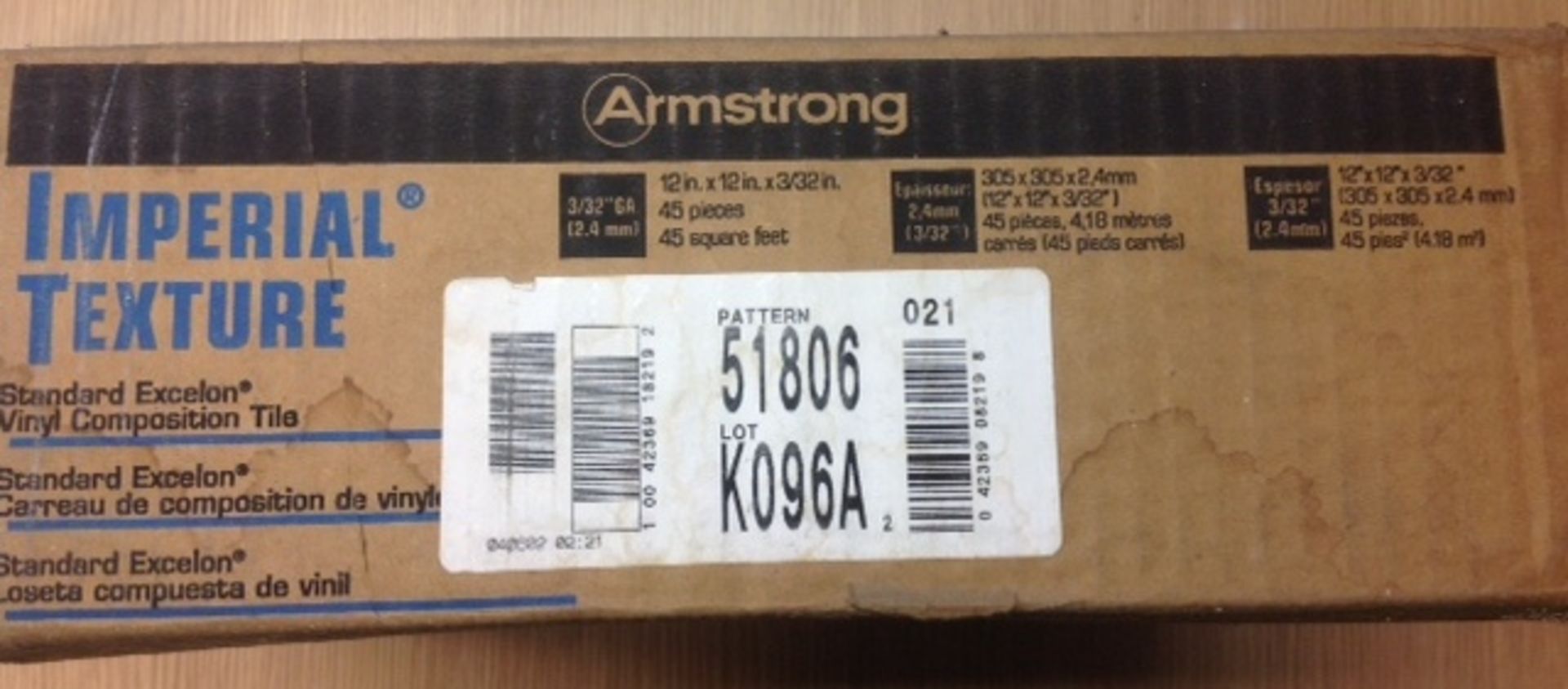 10 x Boxes of Armstrong vinyl floor tiles - 45 tiles per box = 45 sq ft - Image 2 of 4