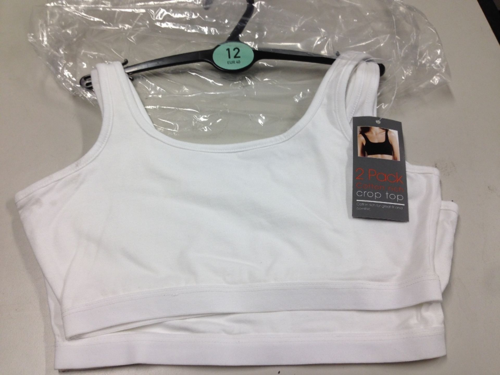 86 x 2 pack BHS white crop tops size 10 RRP £12 each