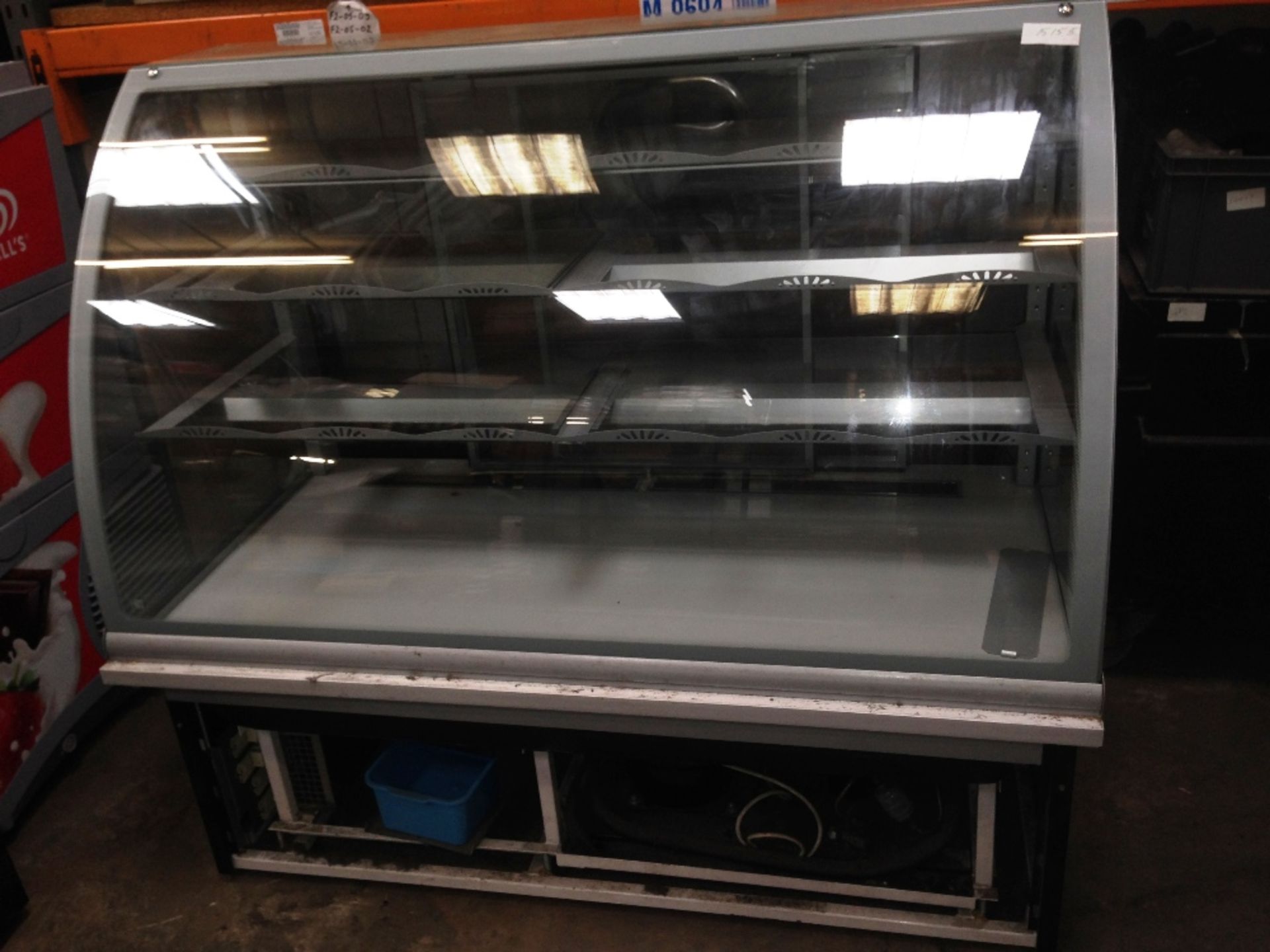Nuttall 144cm Refrigerated serve over display counter - internal glass shelves and light