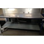 2000mm x 800mm stainless steel table