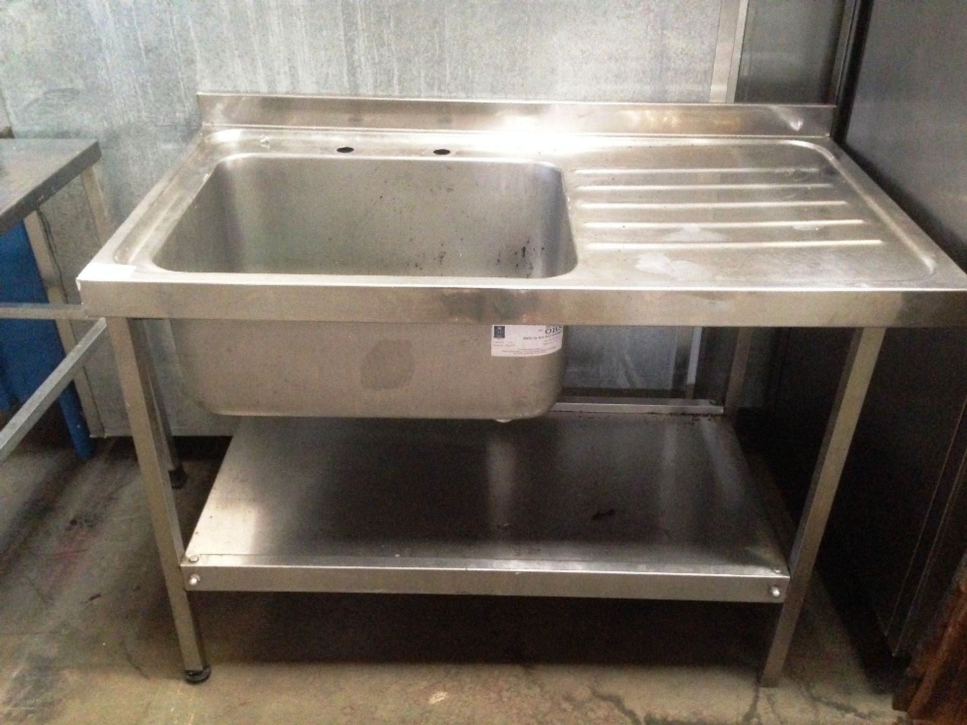 120x65cm stainless steel deep single bowl sink with drainer