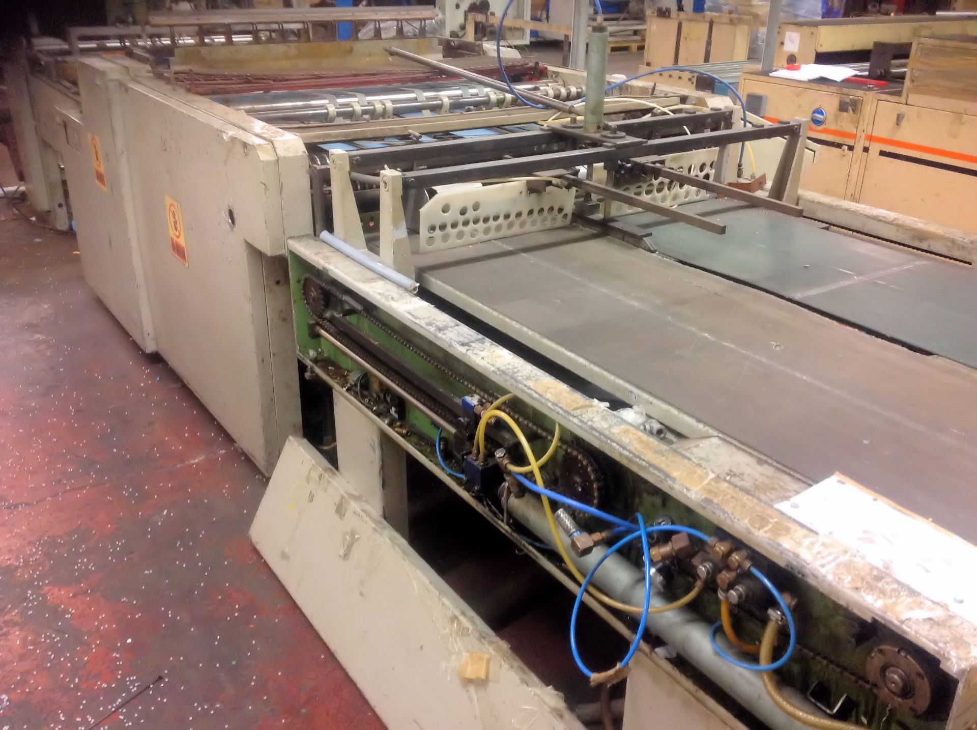 Stiegler Model S1050 side weld bag machine with Servoplas servo drives, perforators, edge guide - Image 10 of 12