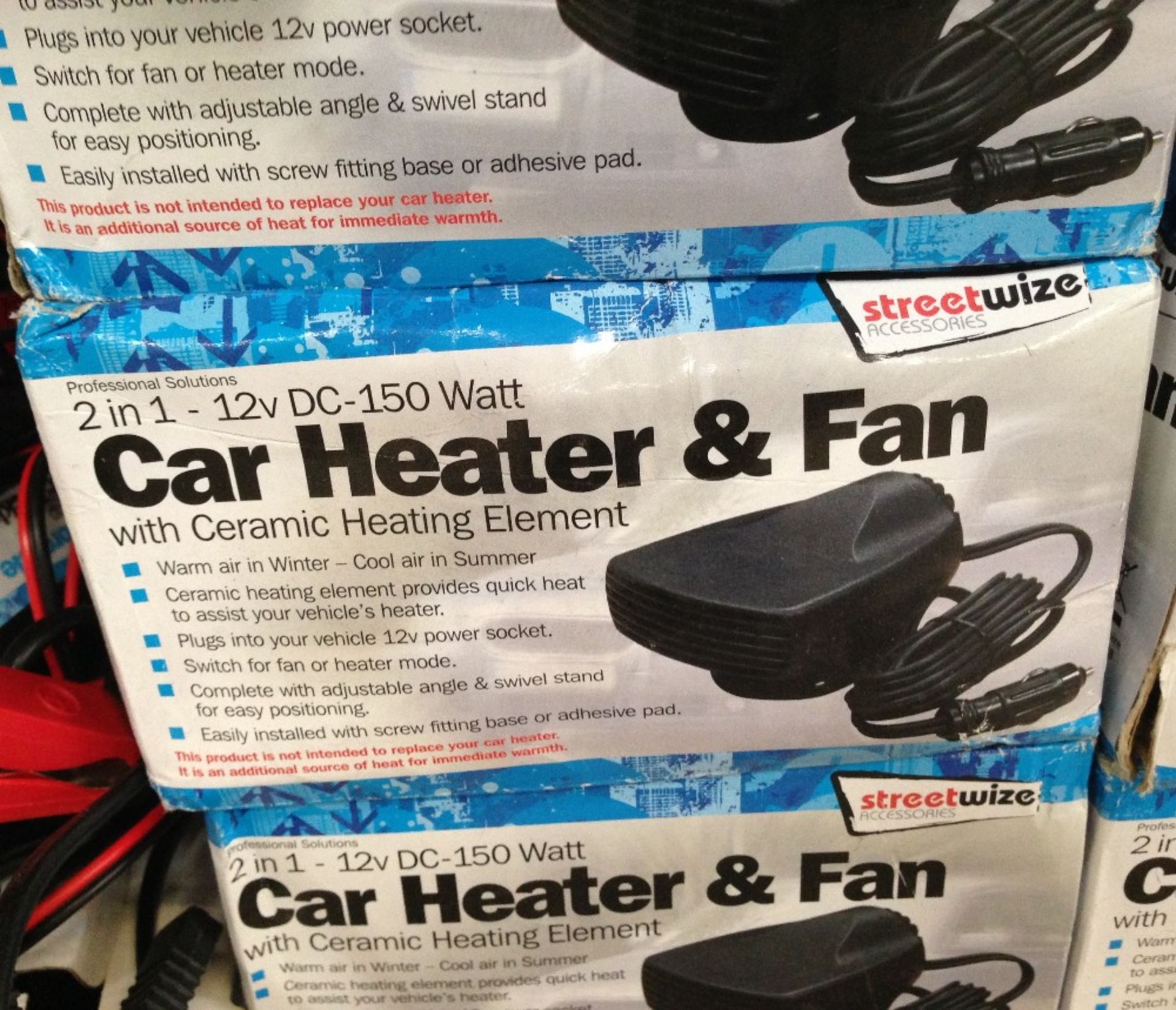 10pcs - Streetwise -  2 in 1 , 12V car heater / fan unit with ceramic heating element rrp £12.99 .