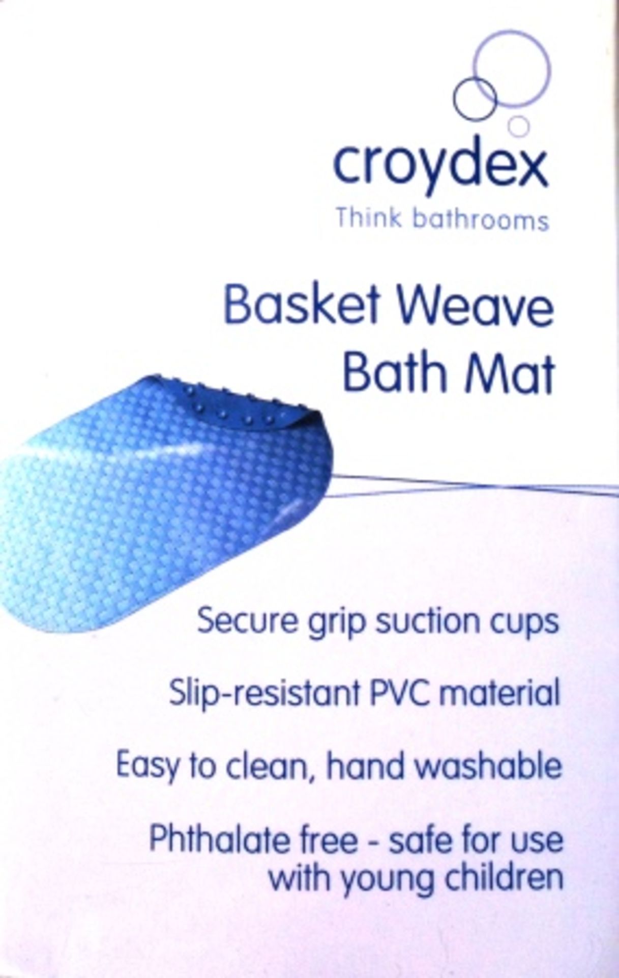 12 x Blue Croydex PVC basket weave bath mats 39 x 69cm with suction cups - Image 2 of 2