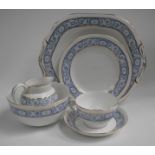 A part Crown Chelsea china ''Amiens'' tea set comprising: 10 cups; 12 saucers; 9 x 7'' plates; 2