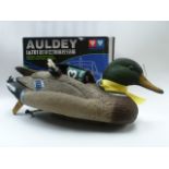 Two radio controlled plastic model decoy ducks with accessories.