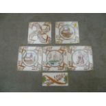 A quantity of hand painted 6'' x 6'' Portuguese tiles and 3'' x 6'' border tiles, the full sized