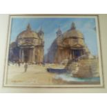 Roy Hammond, a watercolour view of the Piazza del Popolo, Rome, signed, with inscription verso,