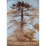 Natasha Kissell, an oil on paper, 'Blue Tree', inscribed verso.