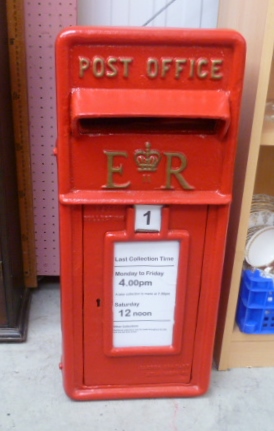 A reproduction ER post box.