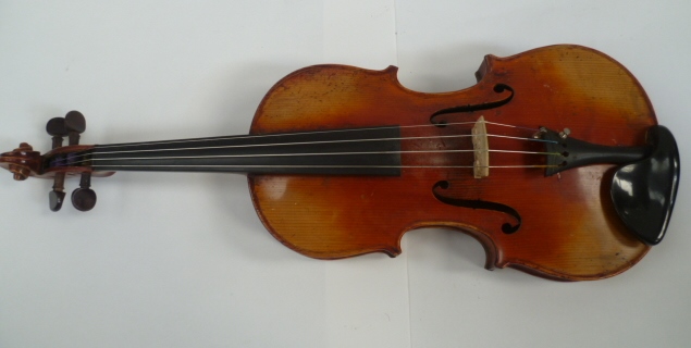 An early 20th century violin (possibly Berlin School) complete with Lupot bow, contained within an - Image 2 of 10