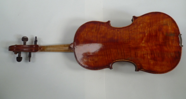 An early 20th century violin (possibly Berlin School) complete with Lupot bow, contained within an - Image 4 of 10