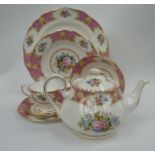 A Royal Albert ''Lady Carlyle'' part tea and dinner service consisting of : six each cups;