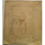 John Massey Wright, an early 19th century pencil and wash sketch for an illustration for 'Pilgrim'