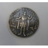 An Icelandic 1930 silver five Kroner Althing coin commemorating a thousand years of Parliament.