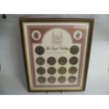 Two framed coin collections commemorating The Royal Wedding 1981.