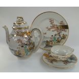 A twelve place Oriental tea service to include a teapot and water jug (44 pieces in total), a ship's