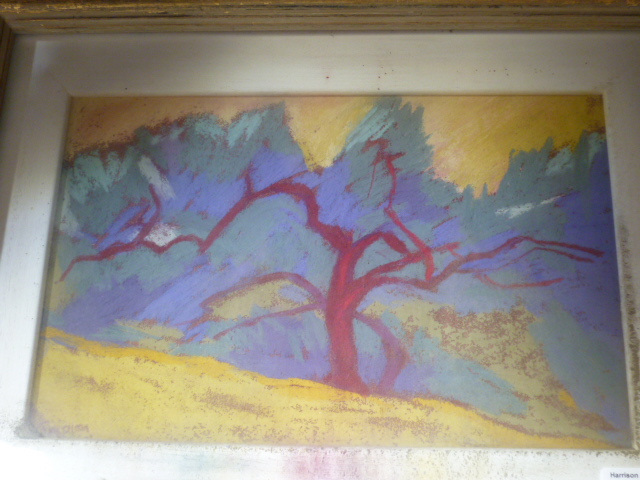 Sue Campion, a pastel on paper, 'Olive Tree', signed with label verso. - Image 2 of 2