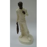 A Minton cream glaze and bronze effect figurine, 'The Fisherman' (MS13).