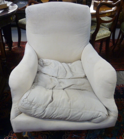 A Howard & Sons Ltd Grafton upholstered armchair raised on square tapering legs, marked to back - Image 2 of 2