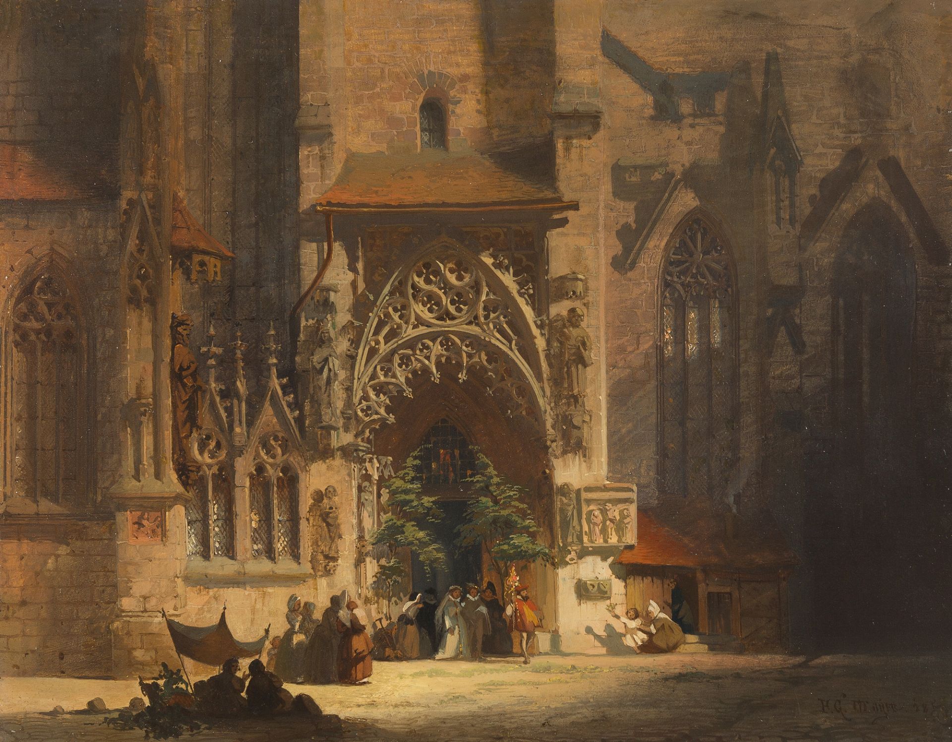 FRIEDRICH CARL MAYER
1824 Tölz - München 1903

Am Brautportal der Sebalduskirche in Nürnberg.
1857