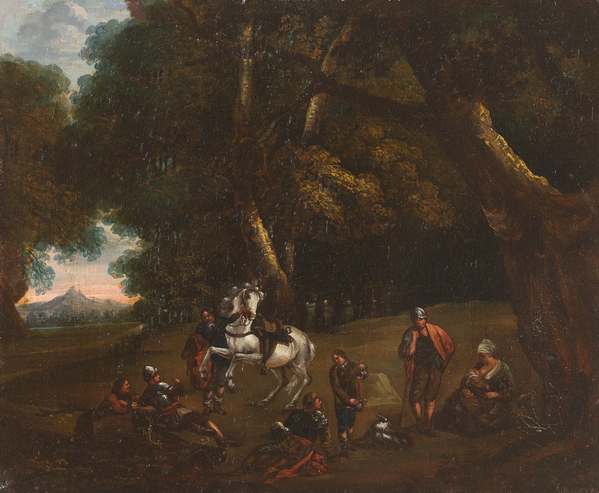 JEAN-LOUIS DEMARNE (UMKREIS)
1754 Brüssel - Battignolles 1829

Die Rast.

Öl auf Leinwand,
